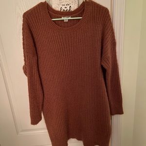 Reddish-brown sweater dress